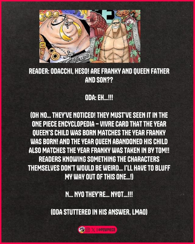 READER ODACCHI HESO ARE FRANKY AND QUEEN FATHER AND SON ODA EH READER ODACCHI HESO ARE FRANKY AND QUEEN FATHER AND SON ODA EH