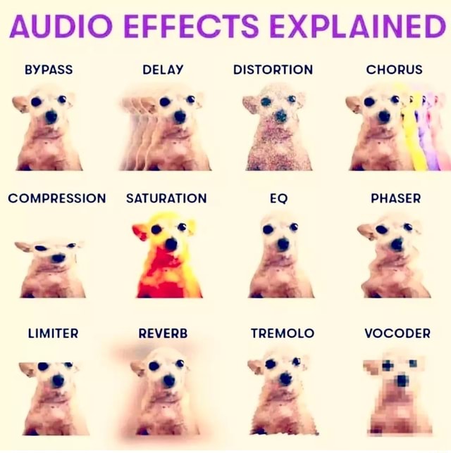 AUDIO EFFECTS EXPLAINED BYPASS DELAY DISTORTION CHORUS COMPRESSION