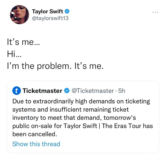 Ticketmaster Its Me Hi Im The Problem Taylor Swift Shirt, TS Swiftie Fan Merch, Eras Tour, Taylors Version Unisex Tshirt Dark Heather M | LindaModel