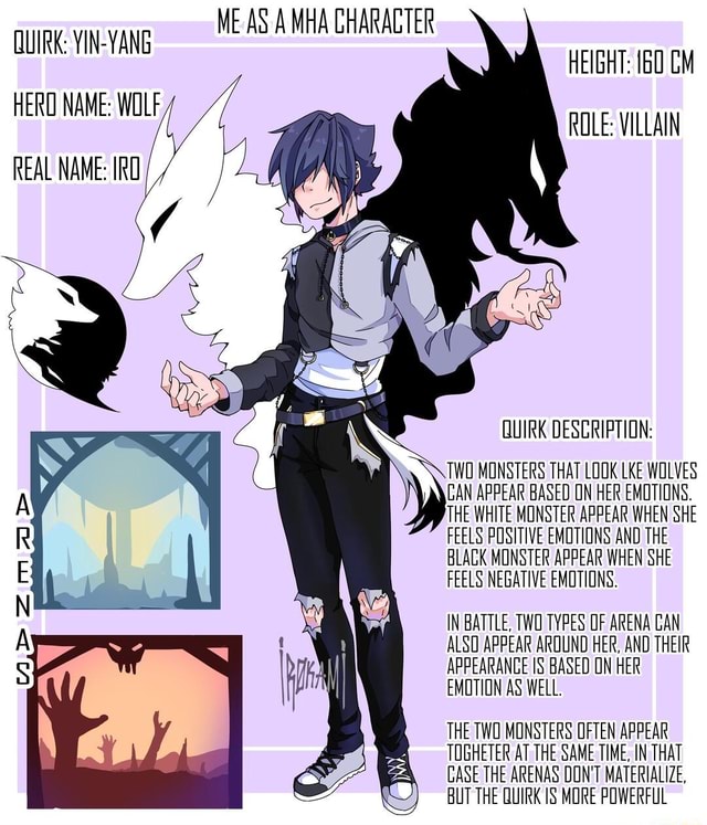 ME AS A MHA CHARACTER QUIRK: YIN-YANG HERD NAME: WOLF HEIGHT: 160 CM ...