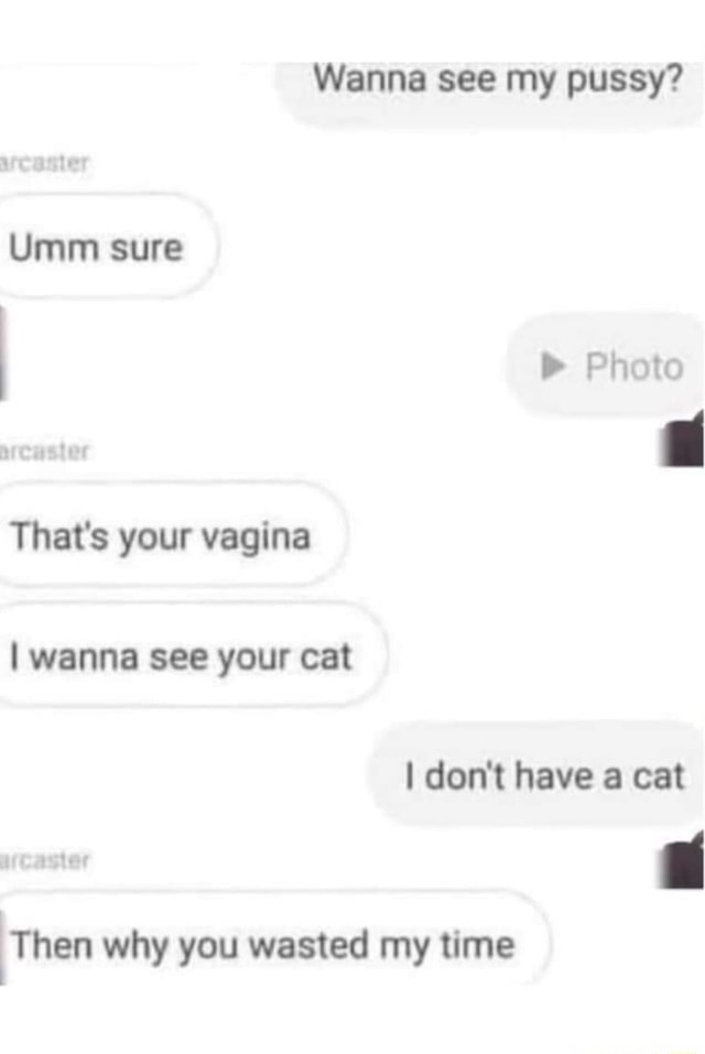 Wanna See My Pussy Photo Umm Sure Thats Your Vagina I Wanna See Your Cat I Dont Have A Cat 0008