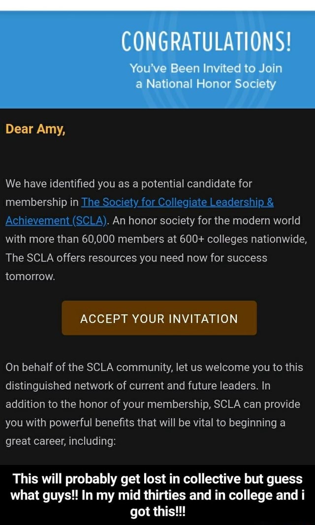 scla honor society benefits