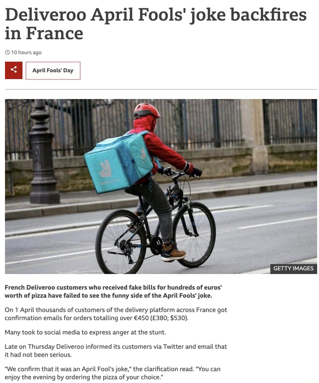 French Letter Humour Deliveroo April Fools Joke Backfires In France 10 Hours Ago 4283