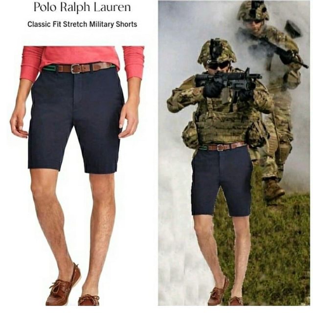 classic fit stretch military shorts