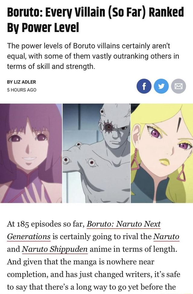 Boruto Every Villain So Far Ranked By Power Level The Power Levels Of Boruto Villains Certainly Aren T Equal With Some Of Them Vastly Outranking Others In Terms Of Skill And Strength By