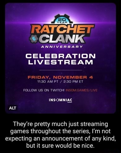 RATCHET, ANNIVERSARY CELEBRATION LIVESTREAM FRIDAY, NOVEMBER 4 AM PT