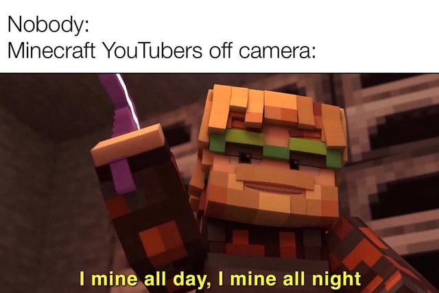 Nobody Minecraft Youtubers Off Camera By Mine All Day I Mine All Night