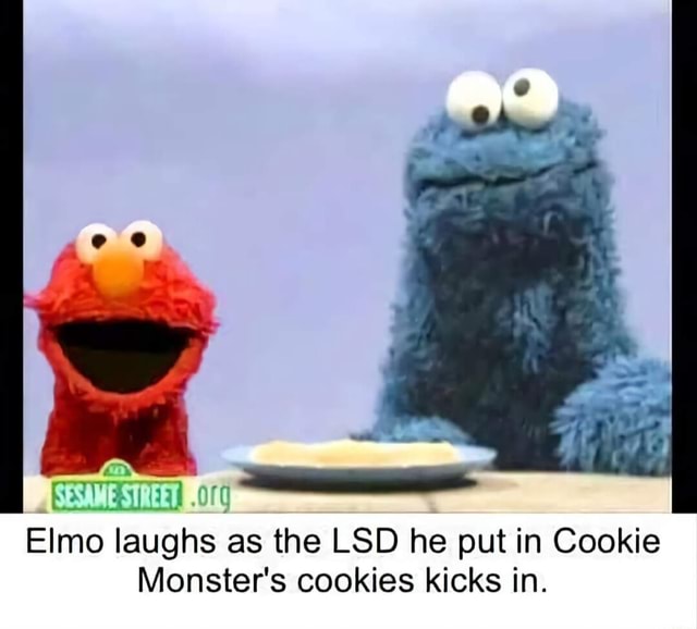 Lsd Cookies SESAME STREET I Elmo laughs as the LSD he put in Cookie Monster's ...