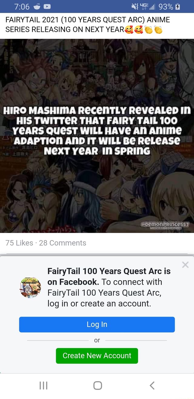 7 06 Nef Ill 93 Fairytail 21 100 Years Quest Arc Anime Series Releasing On Next Year 3 I Hiro Mashima Recently Revealed In His Twitter That Fairy Tail 100 Years Quest Will