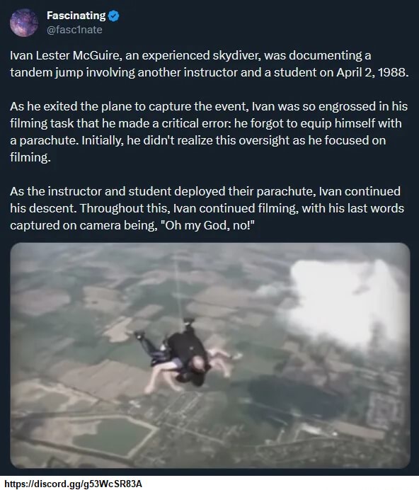 @fascinate Fascinating Ivan Lester McGuire, an experienced skydiver