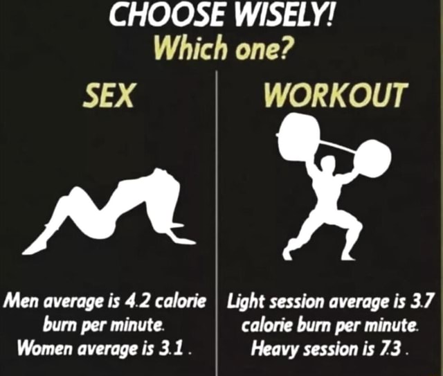 Choose Wisely Which One Sex Workout Per Men Average Is 4 2 Calorie I Light Session Average Is