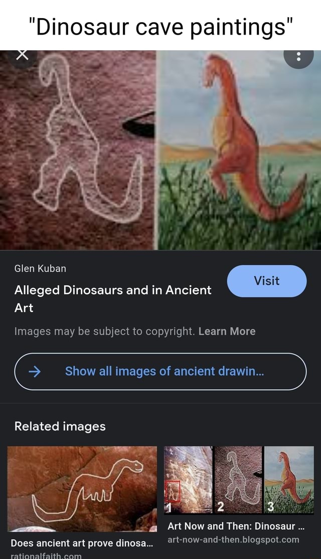 ancient cave paintings dinosaurs