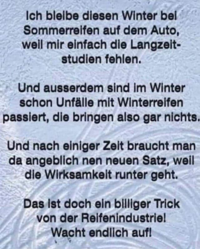 Ich bleibe diesen Winter bei Sommerreiten auf dem Auto, weil mir