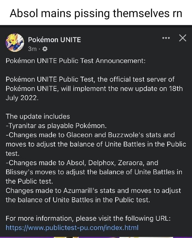 Pokémon UNITE Public Test