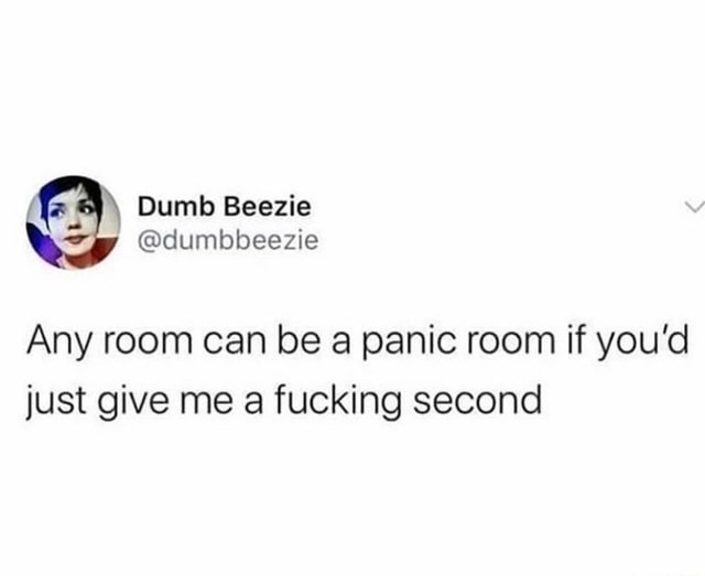 Any Room Can Be A Panic Room If You D Just Give Me A Fucking Second Ifunny