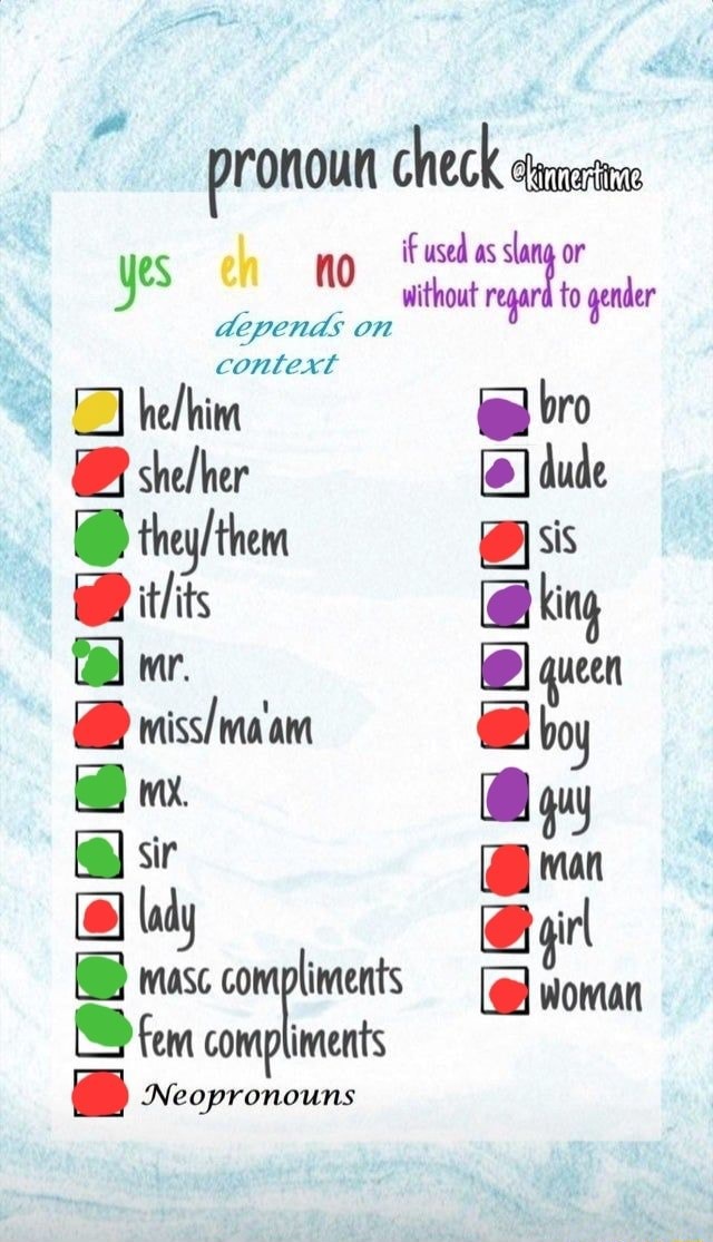 Pronoun check yes depends on context they/ them Bitlits mr. ant sir