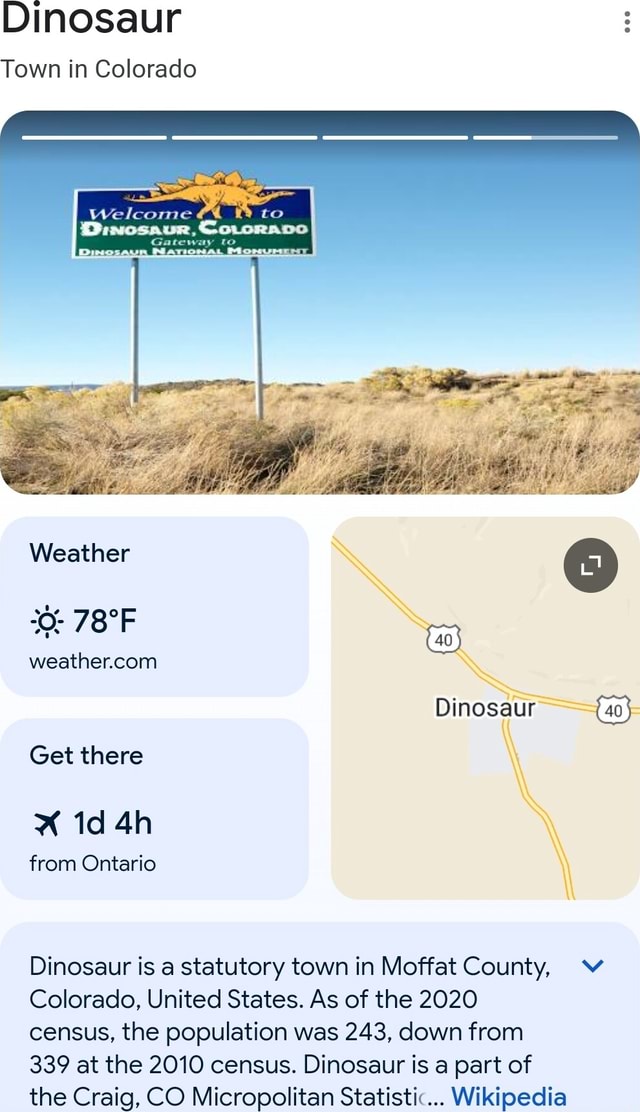 Dinosaur Town in Colorado Welcon Ga Weather Dinosaur Get there from