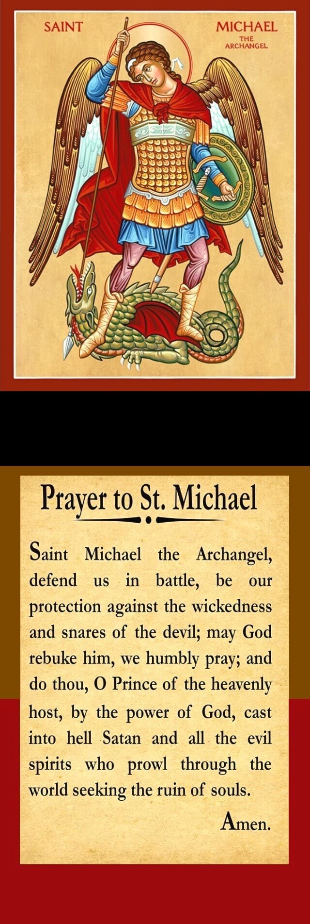 MICHAEL ARCHANGEL, Prayer to St. Michael Saint Michael the Archangel ...