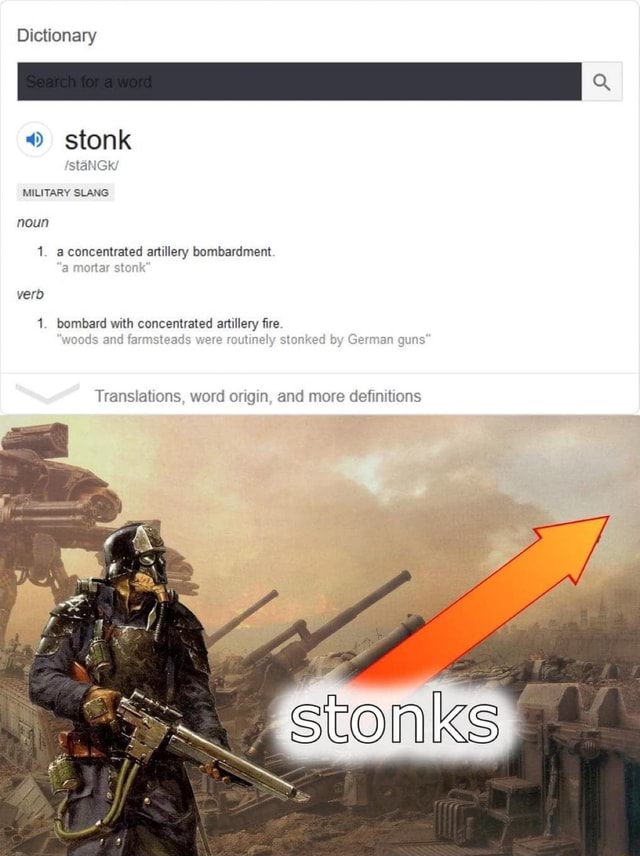 Dictionary 4) stonk StaNGki MILITARY SLANG noun 1. aconcentrated