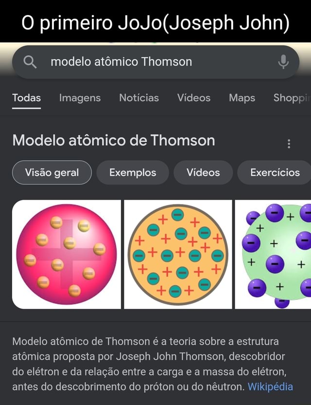O primeiro John) QQ, modelo atômico Thomson ESTá Todas Imagens Notícias  Vídeos Maps Shop Modelo atômico de Thomson Visão geral I Exemplos Vídeos  Exercícios Modelo atômico de Thomson é a teoria sobre