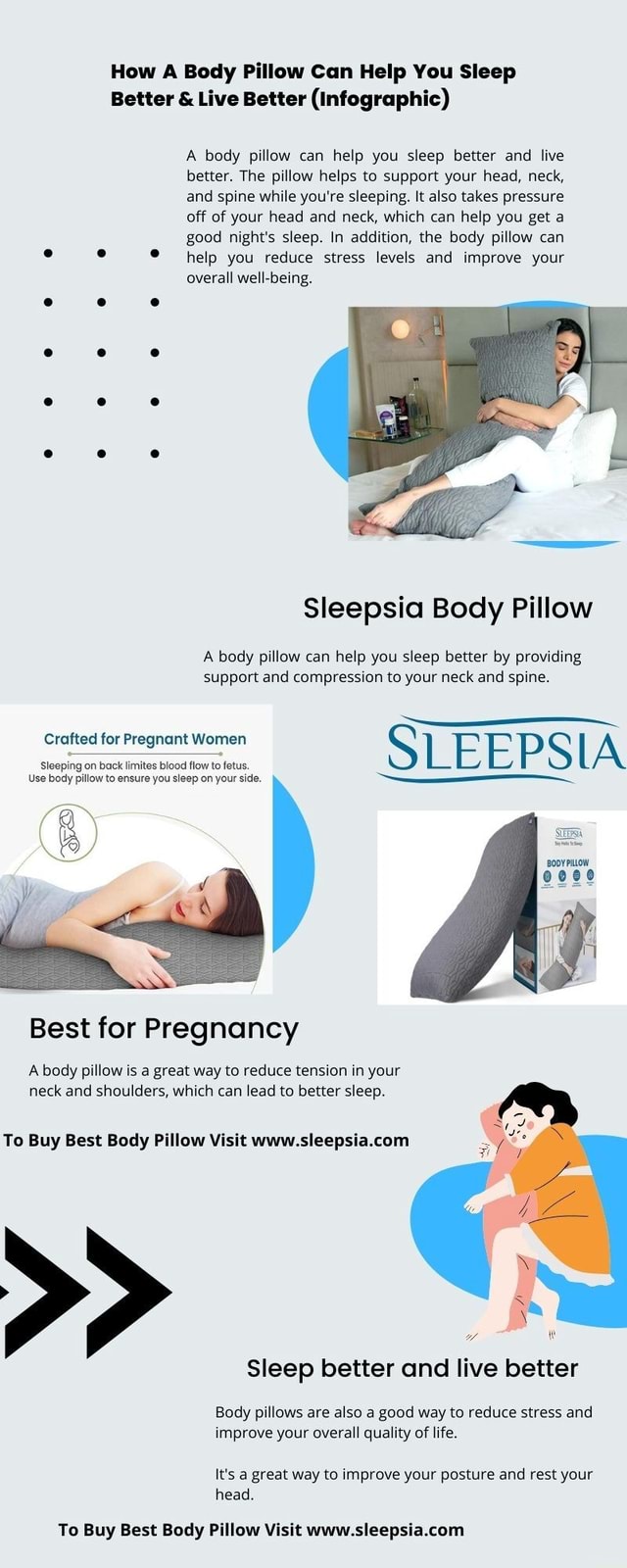 How A Body Pillow Can Help You Sleep Better & Live Better (Infographic