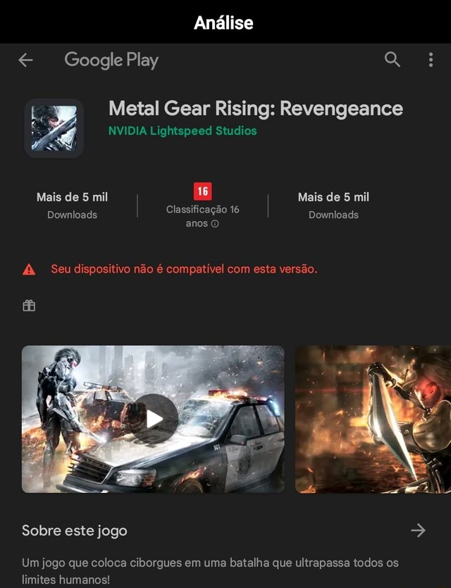 Análise de Metal Gear Rising: Revengeance