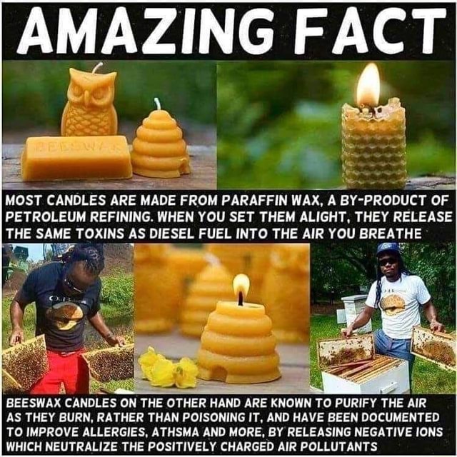 AMAZING FACT MOST CANDLES ARE MADE ROM PARAFFIN WAX, A BYPRODUCT OF