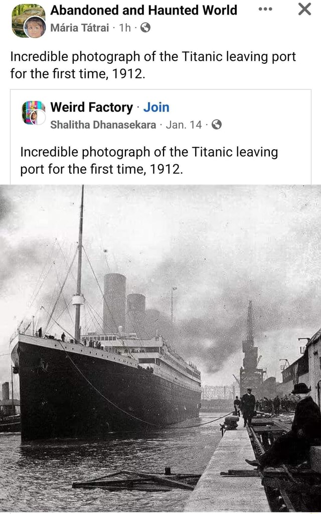 Incredible photograph of the Titanic leaving port for the first time ...