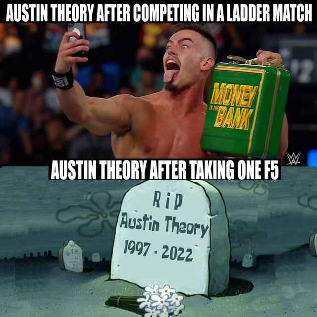 AUSTIN THEORY AFTER COMPETING IN A LADDER MATCH AUSTIN THEORY AFTER ...