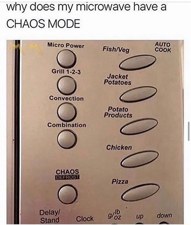 What the 🤔 why does my microwave have CHAOS MODE Power Pishieg