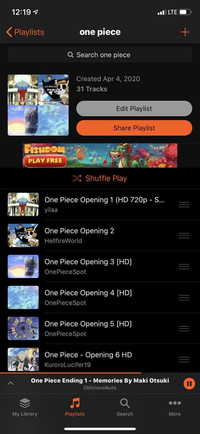 Playlists Piece A One Piece Ending 1 Memories By Maki Otsuki O Obliviouslkuto