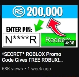 Secret Roblox Promo Code Gives Free Robux 68k Views 1 Week Ago - secret robux promo codes