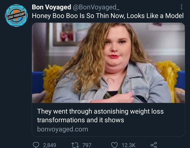 Bon Voyaged Honey Boo Boo Is So Thin Now, Looks Like a Model if They ...