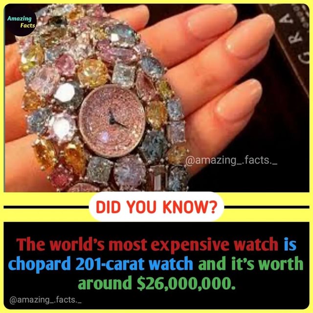 Amazing Facts amazing_.facts._ YOU Tine most expensive watch is chopard ...