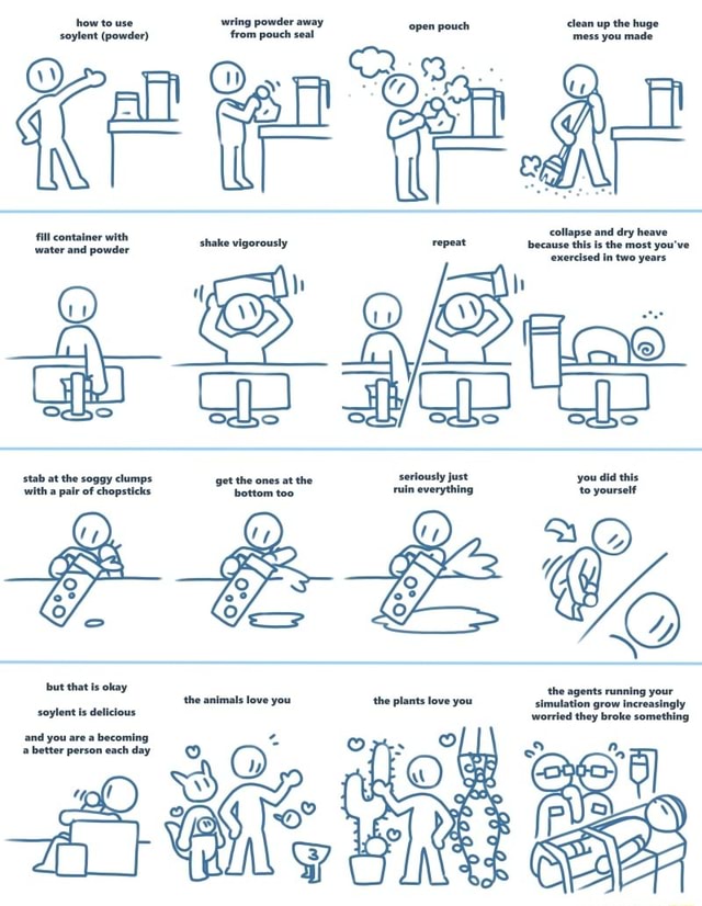 How to use soylent (powder) ring collapse and dry heave sheke
