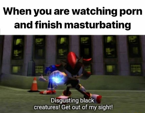 Disgusting Black Porn - When you are watching porn and finish masturbating Disgusting black  creatures! Get out of my sight! - iFunny :)