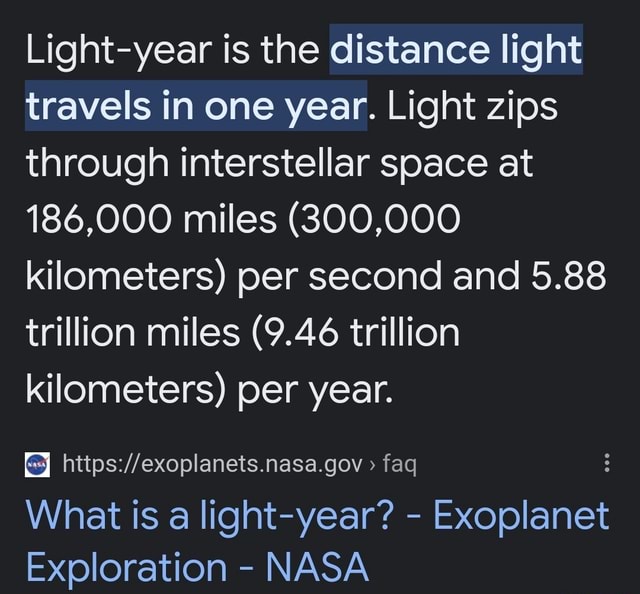 Lightyear is the distance light travels in one year. Light zips