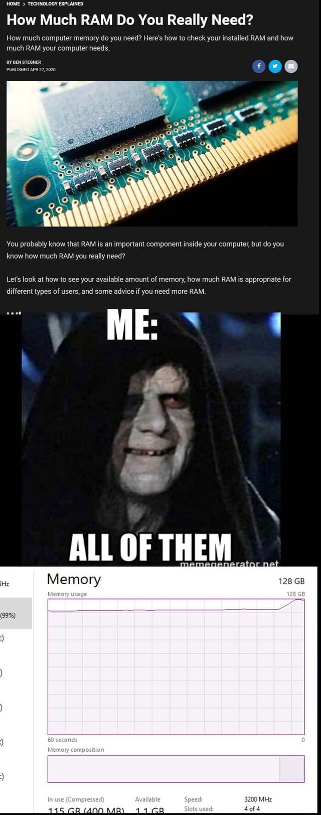 HOME TECHNOLOGY EXPLAINED How Much RAM Do You Really Need? How much