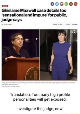 @00000 Ghislaine Maxwell case details too 'sensational and impure' for