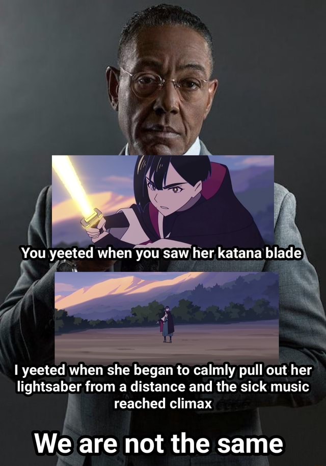 You yeeted when you saw her katana blade I yeeted when she began to