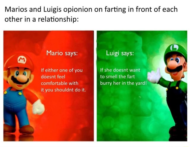 Marios and Luigis opionion on farting in front of each other in a ...