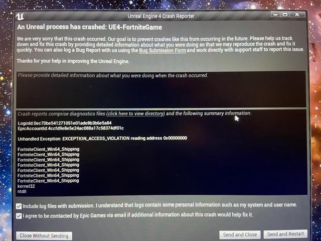 An unreal process has crashed ue4 jump force что делать