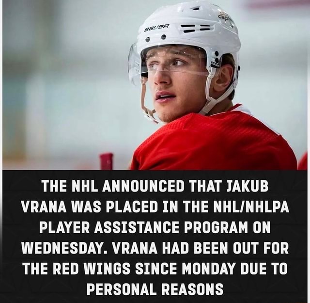 Jakub Vrána Placed In NHL/NHLPA Player Assistance Program