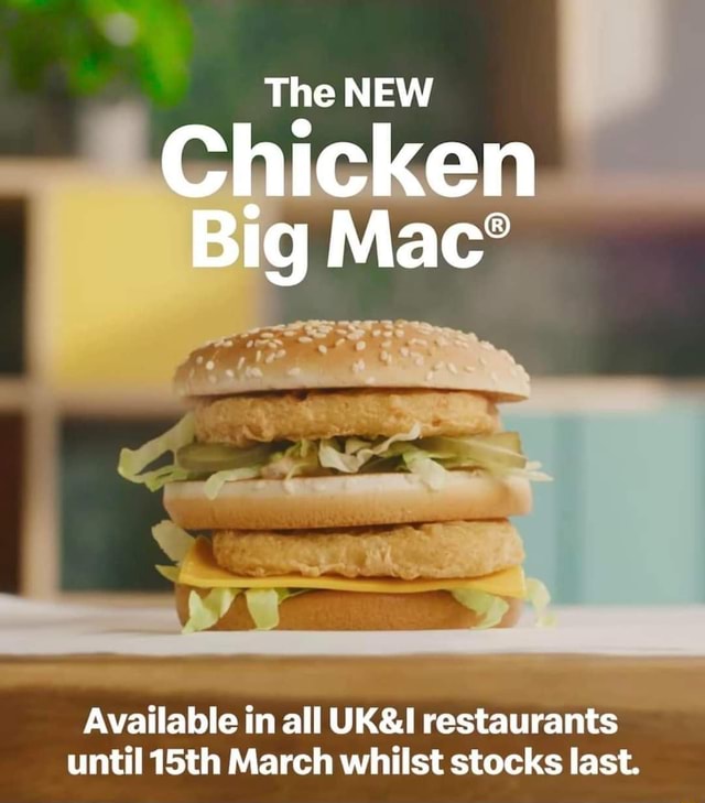 Chicken Big Mac coming to McDonald’s uk store on the 2nd of February 🤩