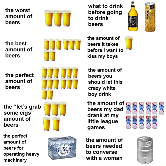 The worst amount of beers the best amount of beers the perfect amount beers of the "let