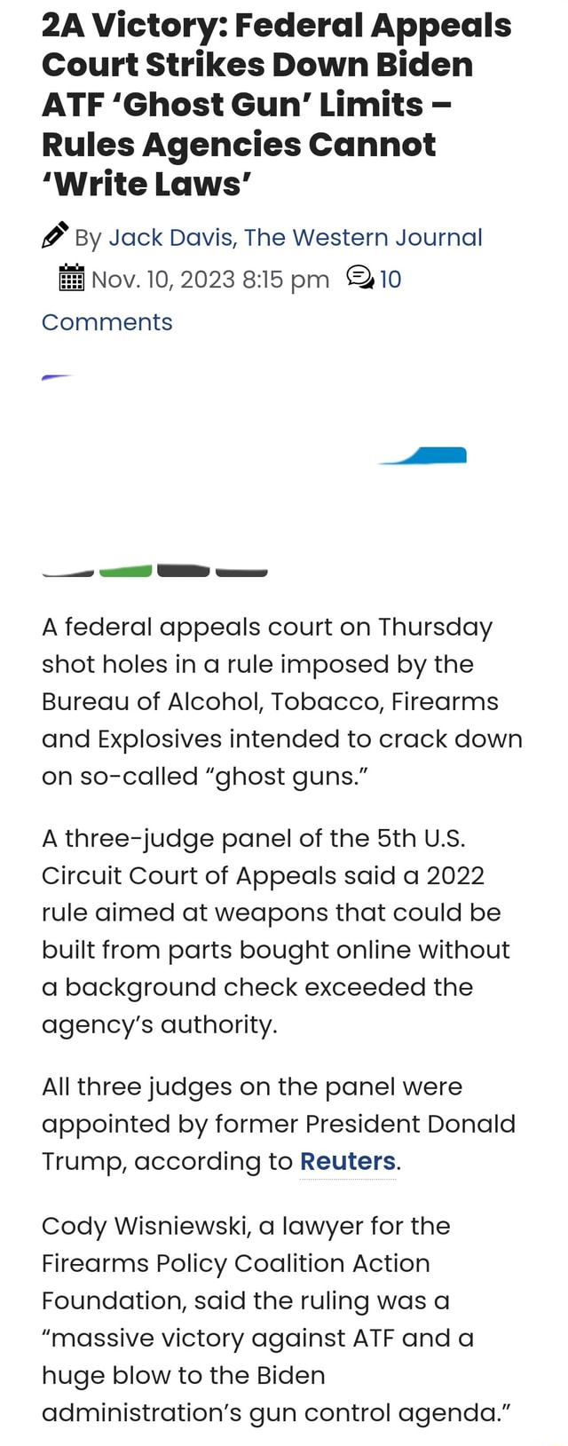 Victory: Federal Appeals Court Strikes Down Biden ATF 'Ghost Gun ...