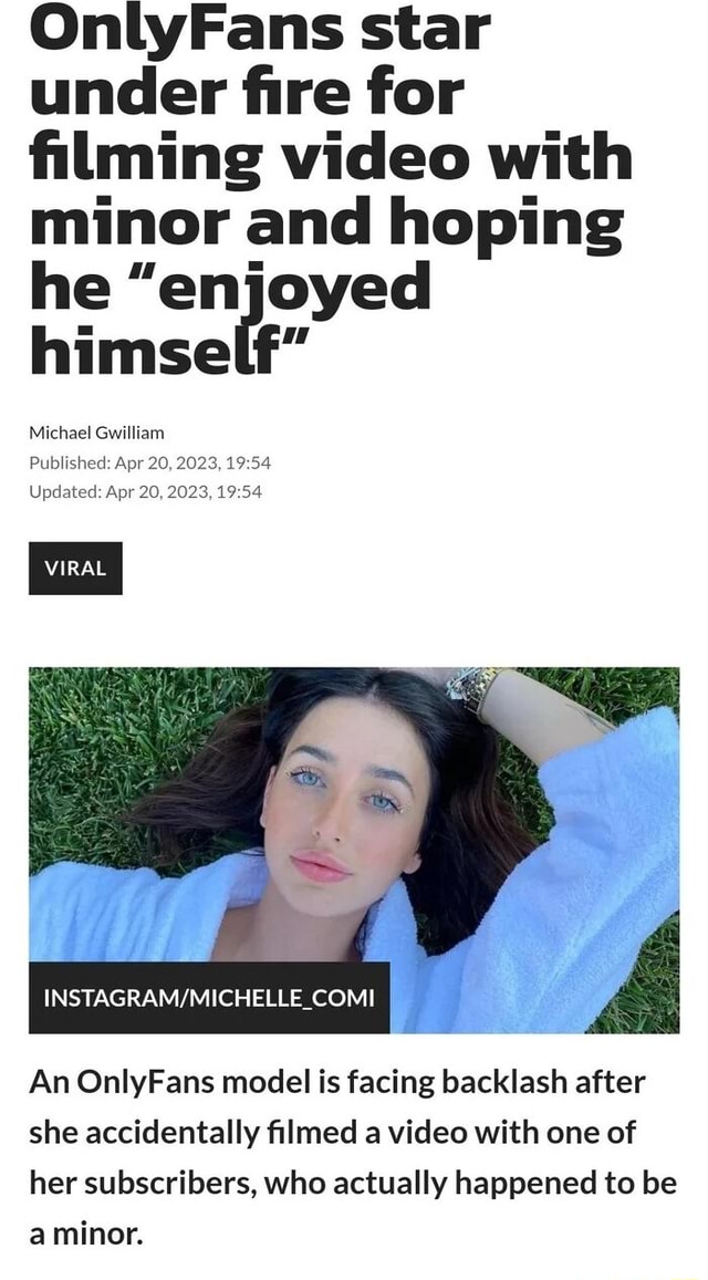 OnlyFans star under fire for filming video with minor and hoping he