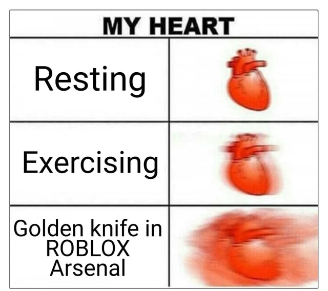 My Heart Golden Knife In Roblox Arsenal - roblox arsenal knife