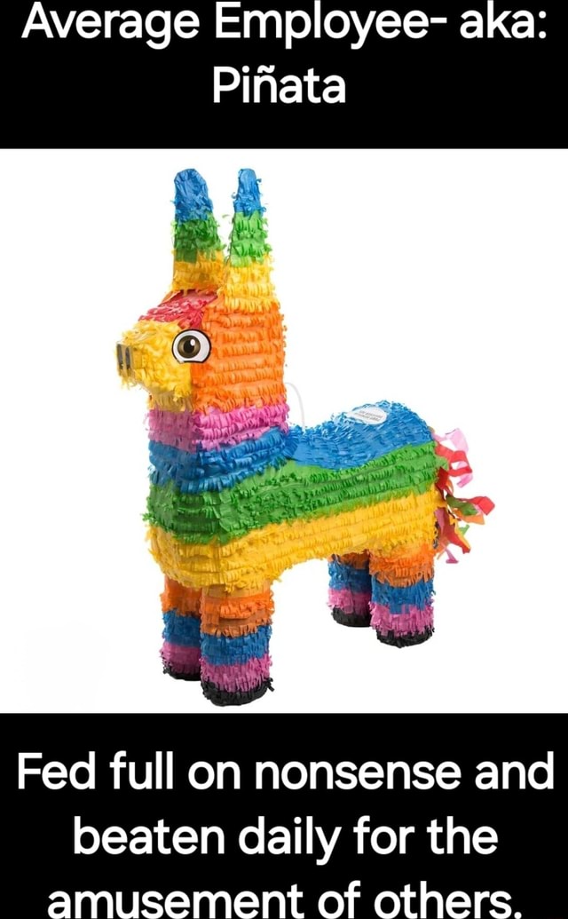 Average Employee- aka: Pinata Fed full on nonsense and beaten daily for ...