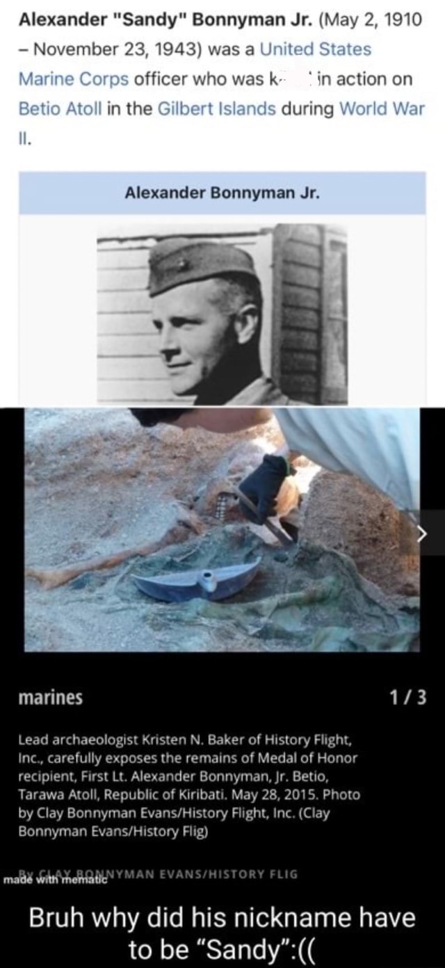 Alexander "Sandy" Bonnyman Jr. (May 2, 1910 November 23, 1943) was a